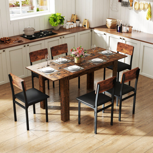 Extendable Dining Table for 4-8 People 47"-62" Large Rectangular Kitchen Table-Black LuxuryLifeWay Online Store