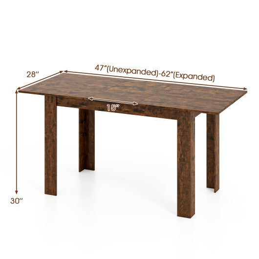 Extendable Dining Table for 4-8 People 47"-62" Large Rectangular Kitchen Table-Black LuxuryLifeWay Online Store