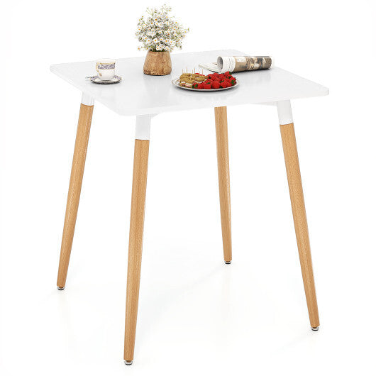 Square Dining Table with Adjustable Foot Pads for Dining Room Kitchen-White LuxuryLifeWay Online Store