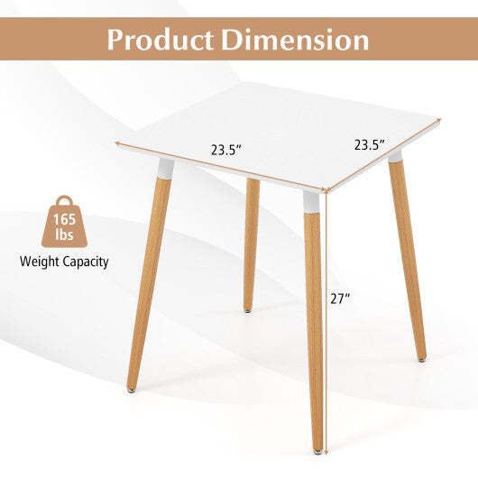 Square Dining Table with Adjustable Foot Pads for Dining Room Kitchen-White LuxuryLifeWay Online Store