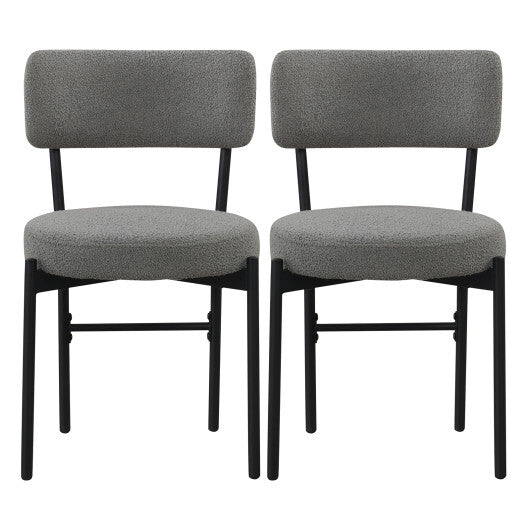 Dining Chair Set of 2 with Curved Backrest and Padded Seat-Gray LuxuryLifeWay Online Store