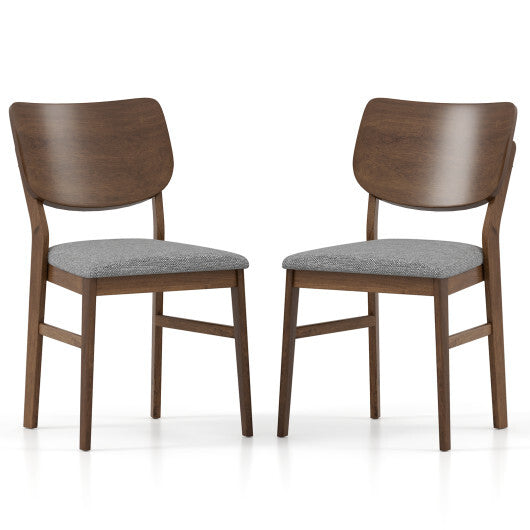 Farmhouse Upholstered Kitchen Chairs Set of 2 with Rubber Wood Frame-Gray LuxuryLifeWay Online Store