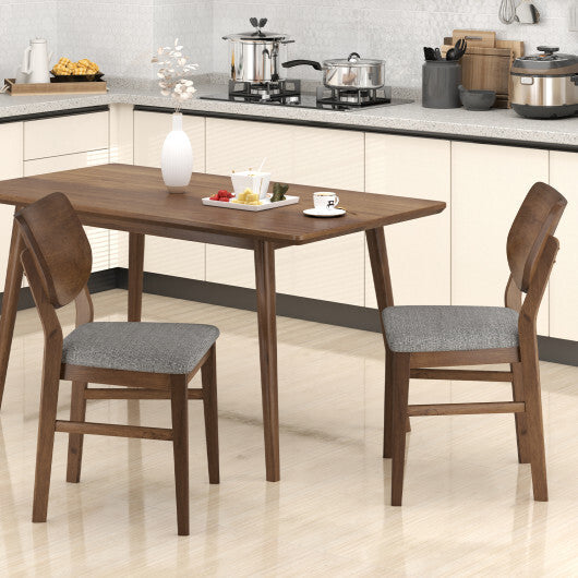 Farmhouse Upholstered Kitchen Chairs Set of 2 with Rubber Wood Frame-Gray LuxuryLifeWay Online Store