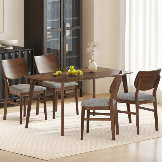 Farmhouse Upholstered Kitchen Chairs Set of 2 with Rubber Wood Frame-Gray LuxuryLifeWay Online Store