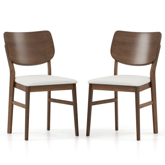 Farmhouse Upholstered Kitchen Chairs Set of 2 with Rubber Wood Frame-Gray LuxuryLifeWay Online Store