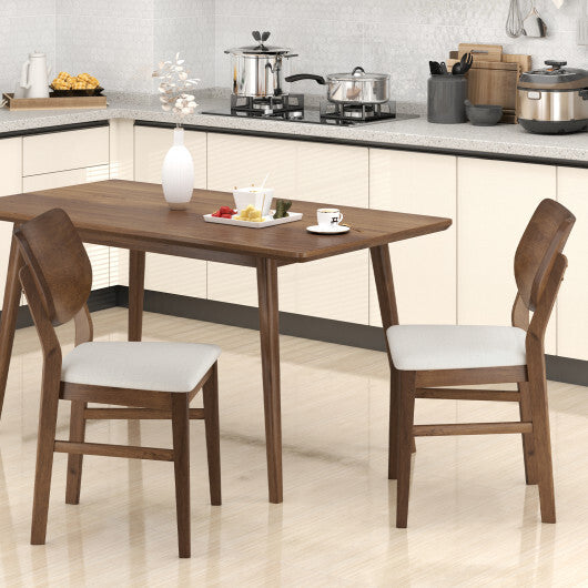 Farmhouse Upholstered Kitchen Chairs Set of 2 with Rubber Wood Frame-Gray LuxuryLifeWay Online Store
