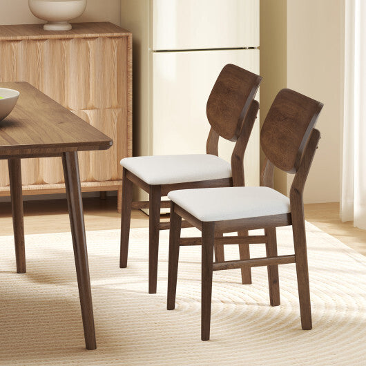Farmhouse Upholstered Kitchen Chairs Set of 2 with Rubber Wood Frame-Gray LuxuryLifeWay Online Store