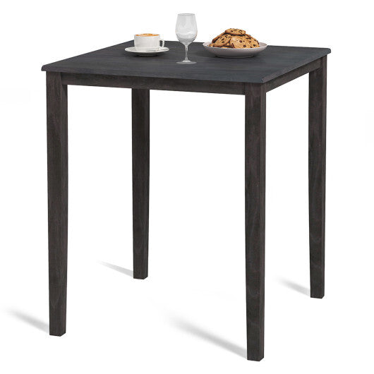 Square Dining Table with Solid Wood Frame for 4-Person-Black LuxuryLifeWay Online Store