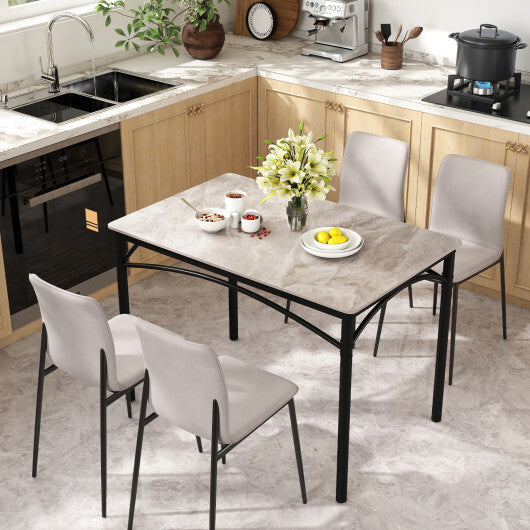 Rectangular Modern Sintered Stone Dining Table for 4 People-Grey LuxuryLifeWay Online Store