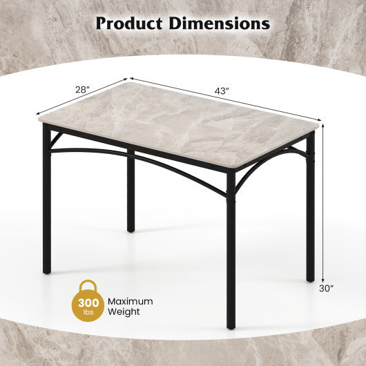 Rectangular Modern Sintered Stone Dining Table for 4 People-Grey LuxuryLifeWay Online Store