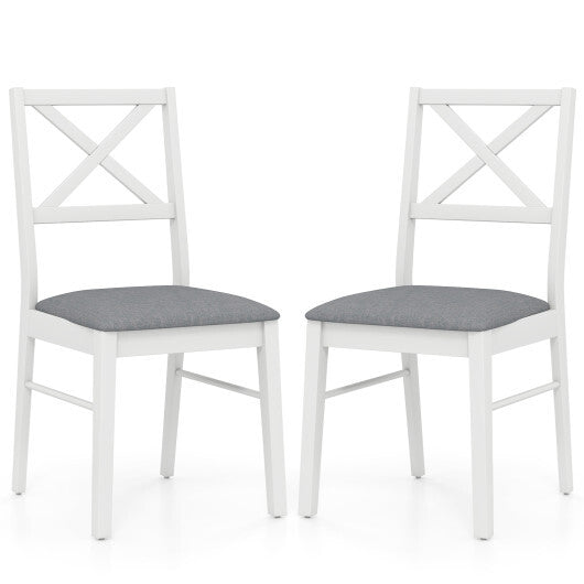 Upholstered Side Dining Chairs Set of 2 with Rubber Wood Frame-Brown LuxuryLifeWay Online Store