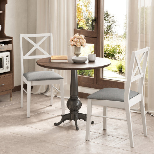 Upholstered Side Dining Chairs Set of 2 with Rubber Wood Frame-Brown LuxuryLifeWay Online Store