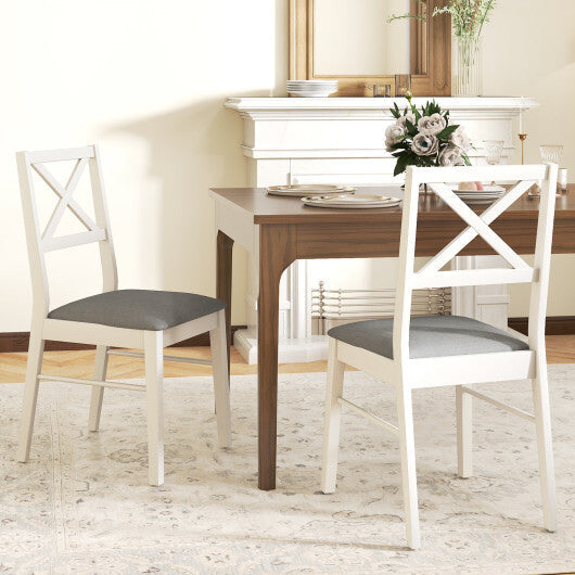 Upholstered Side Dining Chairs Set of 2 with Rubber Wood Frame-Brown LuxuryLifeWay Online Store