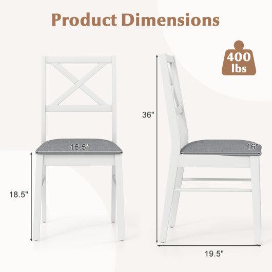 Upholstered Side Dining Chairs Set of 2 with Rubber Wood Frame-Brown LuxuryLifeWay Online Store