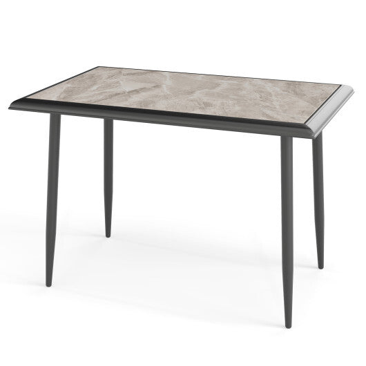 Sintered Stone Dining Table 44" Rectangular Kitchen Table with Metal Frame Indoor Modern Breakfast Table for Living Room Dining Room-Golden LuxuryLifeWay Online Store