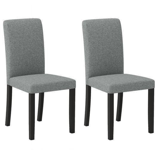 Dining Chair Set of 2 Mid-Century Modern Chairs with Rubber Wood Legs-Gray LuxuryLifeWay Online Store