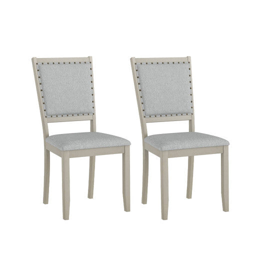 Farmhouse Dining Chair Set of 2 Fabric Upholstered Kitchen Chairs-Grey LuxuryLifeWay Online Store