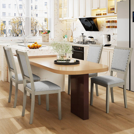 Farmhouse Dining Chair Set of 2 Fabric Upholstered Kitchen Chairs-Grey LuxuryLifeWay Online Store