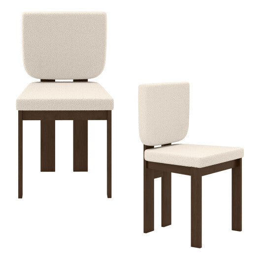 Wooden Dining Chair Set of 2 with Rubber Wood Leg for Home Office Living Room-Brown