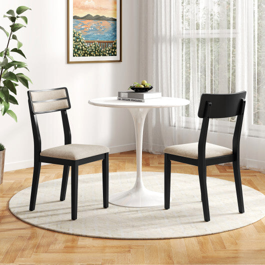 Modern Dining Chairs Set of 2 with Tilt Backrest for Dining Room-Black LuxuryLifeWay Online Store