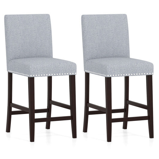 26 inch Counter Height Chairs Set of 2 with Padded Seat and Backrest-Gray LuxuryLifeWay Online Store