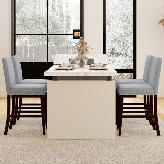 26 inch Counter Height Chairs Set of 2 with Padded Seat and Backrest-Gray LuxuryLifeWay Online Store