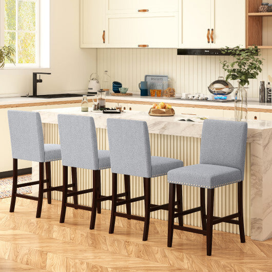 26 inch Counter Height Chairs Set of 2 with Padded Seat and Backrest-Gray LuxuryLifeWay Online Store