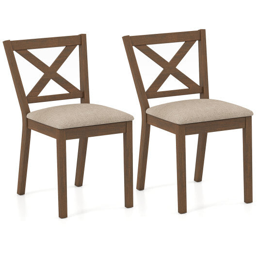 Dining Chair Set of 2 Modern Kitchen Chair with Upholstered Seat-Brown LuxuryLifeWay Online Store