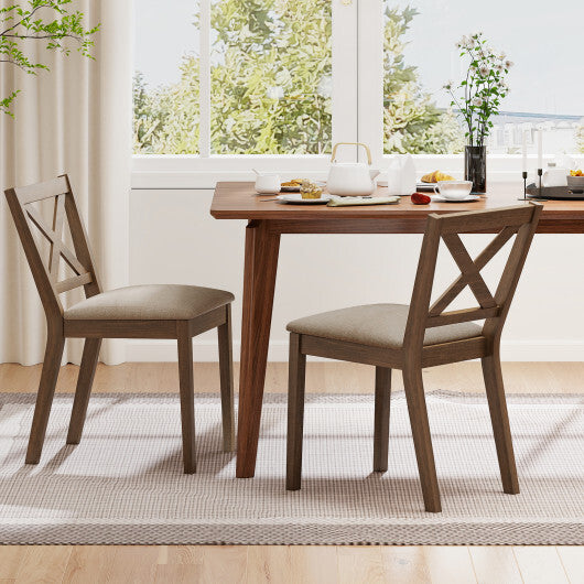 Dining Chair Set of 2 Modern Kitchen Chair with Upholstered Seat-Brown LuxuryLifeWay Online Store