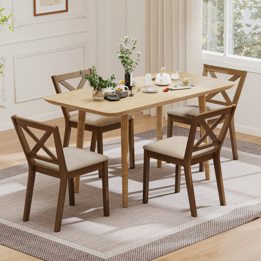 Dining Chair Set of 2 Modern Kitchen Chair with Upholstered Seat-Brown LuxuryLifeWay Online Store