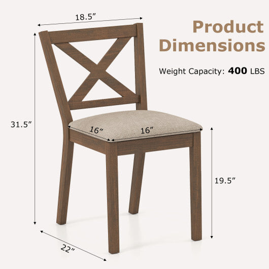 Dining Chair Set of 2 Modern Kitchen Chair with Upholstered Seat-Brown LuxuryLifeWay Online Store