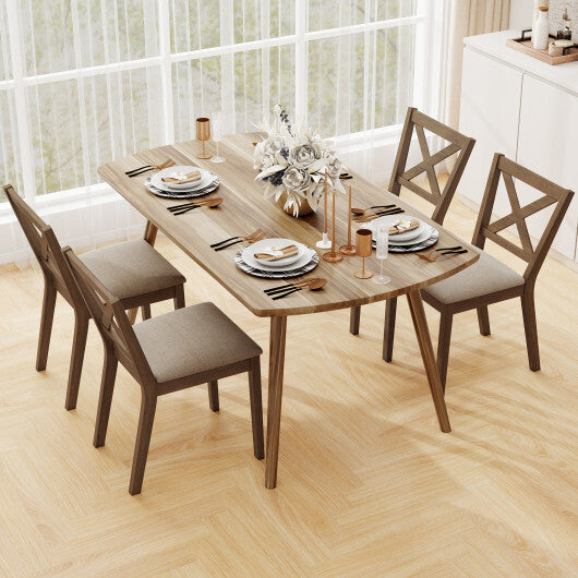 Dining Chair Set of 2 Modern Kitchen Chair with Upholstered Seat-Brown LuxuryLifeWay Online Store