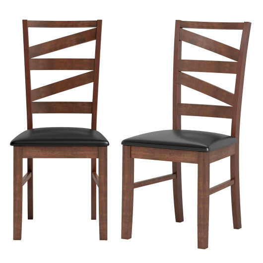 Dining Chairs Set of 2 Kitchen Side Chairs with Rubber Wood Legs-Walnut LuxuryLifeWay Online Store
