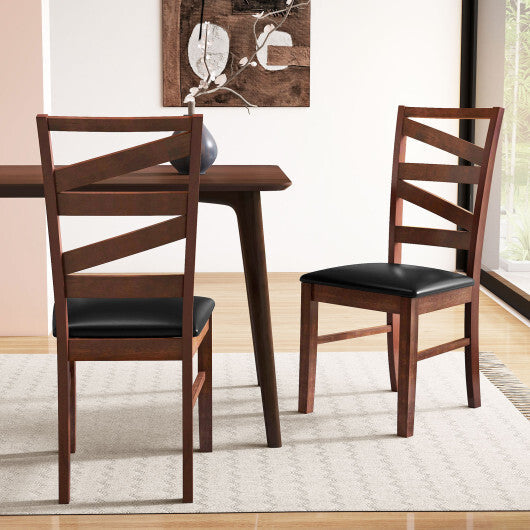 Dining Chairs Set of 2 Kitchen Side Chairs with Rubber Wood Legs-Walnut LuxuryLifeWay Online Store