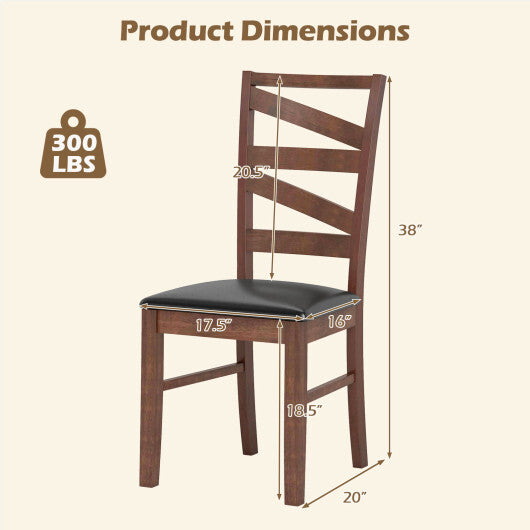 Dining Chairs Set of 2 Kitchen Side Chairs with Rubber Wood Legs-Walnut LuxuryLifeWay Online Store