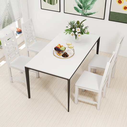 Wooden Dining Chair Set of 2 Solid Rubber Wood Kitchen Chairs-White LuxuryLifeWay Online Store