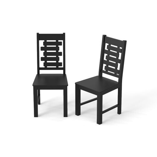 Wooden Dining Chair Set of 2 Solid Rubber Wood Kitchen Chairs-White LuxuryLifeWay Online Store