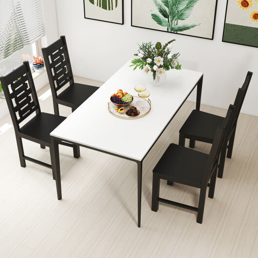 Wooden Dining Chair Set of 2 Solid Rubber Wood Kitchen Chairs-White LuxuryLifeWay Online Store