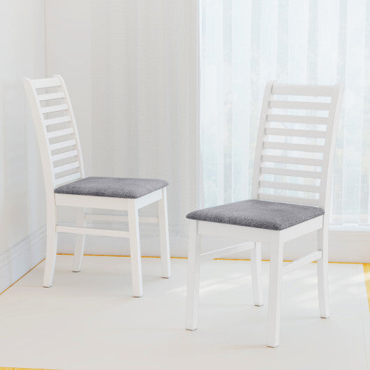 Set of 2 Wooden Dining Chair with Rubber Wood Legs for Living Room-White LuxuryLifeWay Online Store
