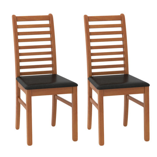 Set of 2 Wooden Dining Chair with Rubber Wood Legs for Living Room-White LuxuryLifeWay Online Store