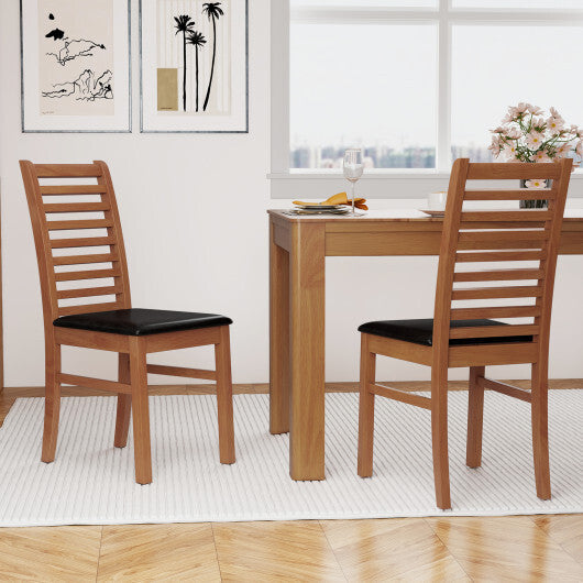 Set of 2 Wooden Dining Chair with Rubber Wood Legs for Living Room-White LuxuryLifeWay Online Store