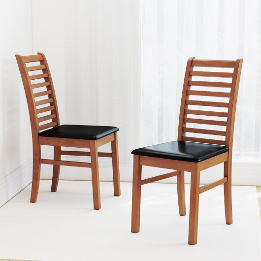 Set of 2 Wooden Dining Chair with Rubber Wood Legs for Living Room-White LuxuryLifeWay Online Store