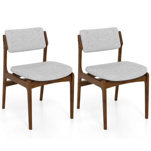 Modern Padded Dining Chairs with Rubber Wood Legs Set of 2-Brown LuxuryLifeWay Online Store