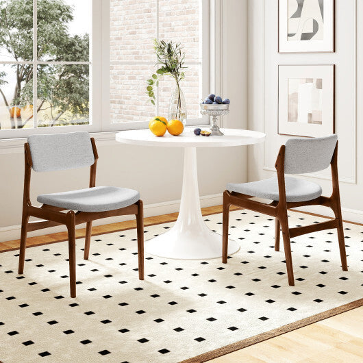 Modern Padded Dining Chairs with Rubber Wood Legs Set of 2-Brown LuxuryLifeWay Online Store