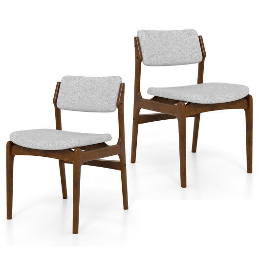 Modern Padded Dining Chairs with Rubber Wood Legs Set of 2-Brown LuxuryLifeWay Online Store