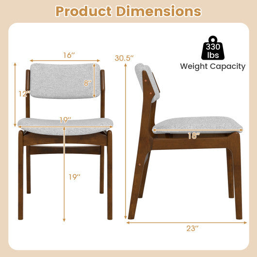 Modern Padded Dining Chairs with Rubber Wood Legs Set of 2-Brown LuxuryLifeWay Online Store