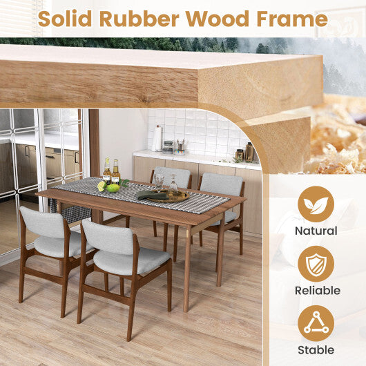 Modern Padded Dining Chairs with Rubber Wood Legs Set of 2-Brown LuxuryLifeWay Online Store