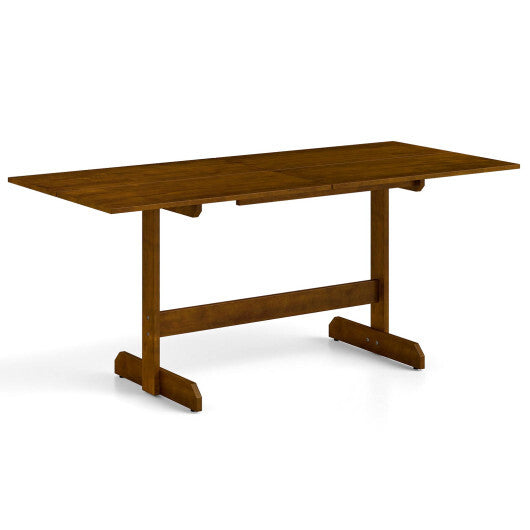 71 Inch Farmhouse Dining Table Wooden Kitchen Table for 6-8 with Rubber Wood Legs-Walnut LuxuryLifeWay Online Store