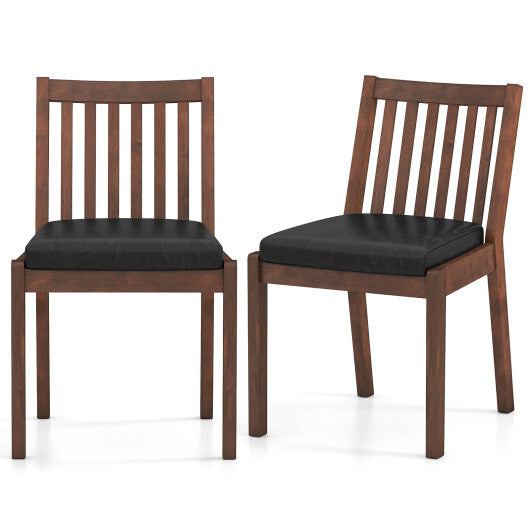 PU Leather Upholstered Dining Chair with Padded Seat Set of 2-Espresso LuxuryLifeWay Online Store
