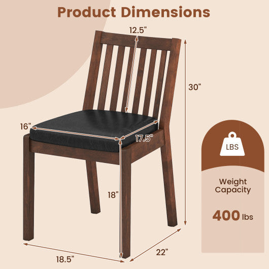 PU Leather Upholstered Dining Chair with Padded Seat Set of 2-Espresso LuxuryLifeWay Online Store